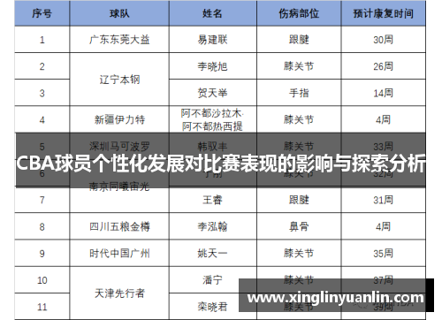 CBA球员个性化发展对比赛表现的影响与探索分析